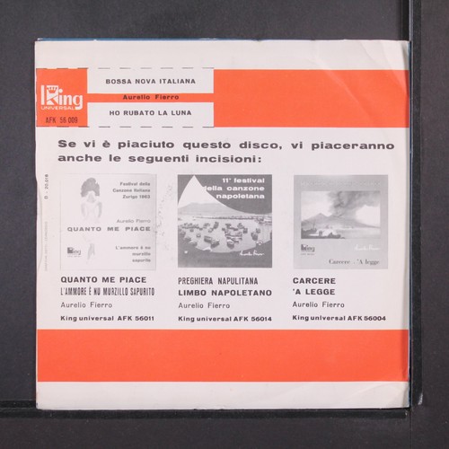 AURELIO FIERRO: bossa nova italiano KING 7" Single 45 RPM Italy - Imagen 2 de 4