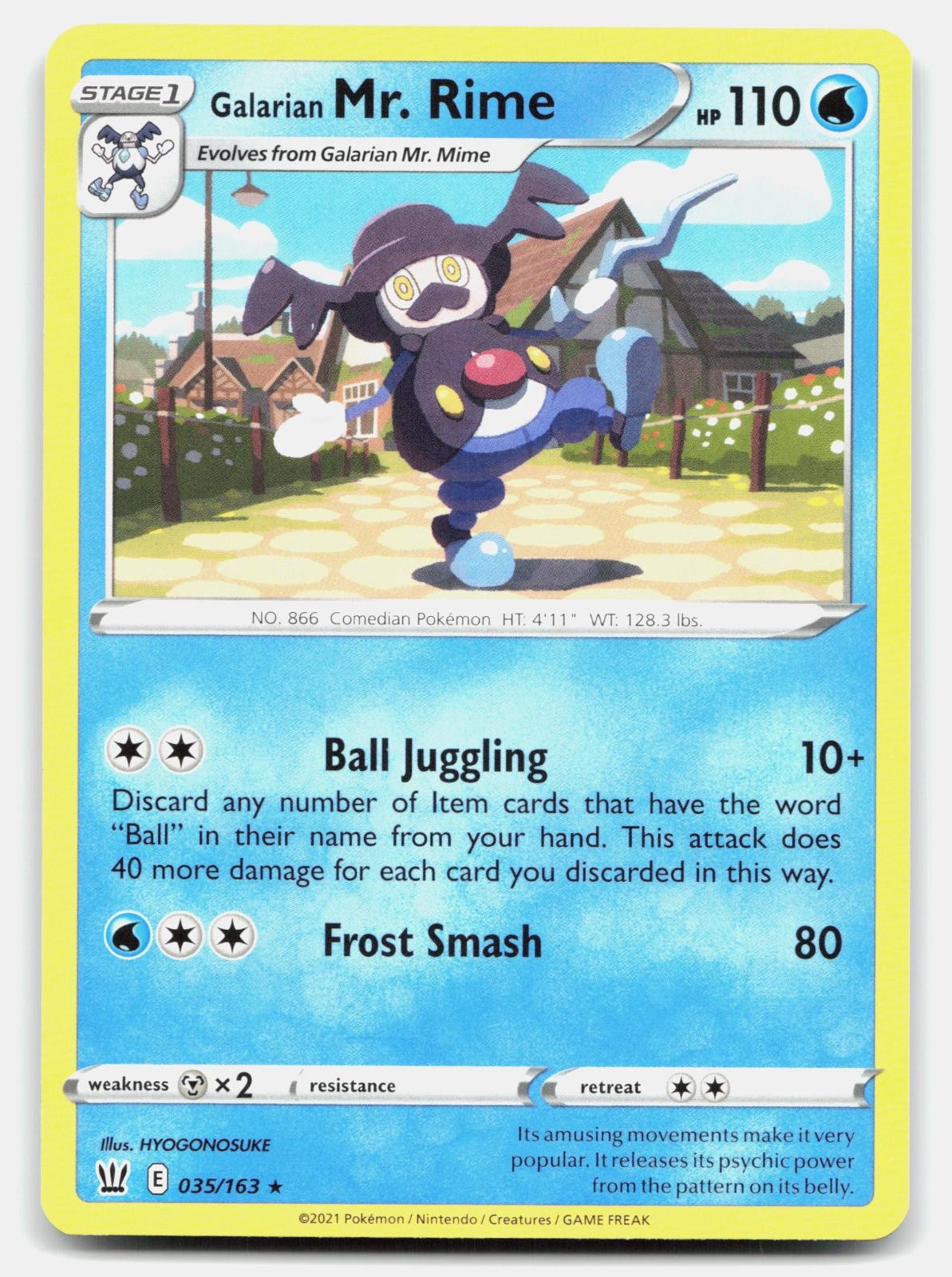 Galarian Mr. Rime 035/163 Rare Battle Styles Pokemon Near Mint