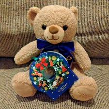 GODIVA Buche de Noel Bear 2025 Brown Plush Stuffed Christmas Limited 8 inch NEW