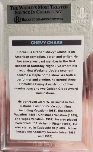 Chevy Chase Fletch-Clark-Webb Custom Card Beckett Auth. Signed Auto Autograph - Picture 2 of 3