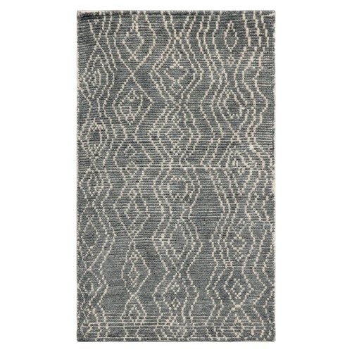 Afghan Moroccan Tribal LoomBloom 3'x5' Celadon Hand Knotted Wool Area Rug - Picture 2 of 4