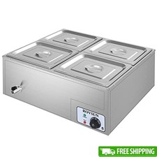 42.3 Qt Electric Food Warmer Stainless Steel Buffet Table W/ Temperature Control