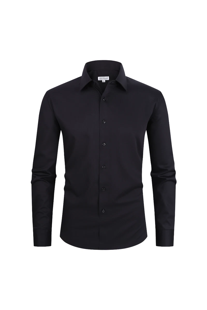 halter black tie wedding guest dress Untucked Total Stretch Slim Fit Solid Shirt main image 1