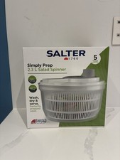 Salter 1760 Simply Prep 2.3L Salad Spinner 5yr Guarantee Wash,Dry,&Serve (New)