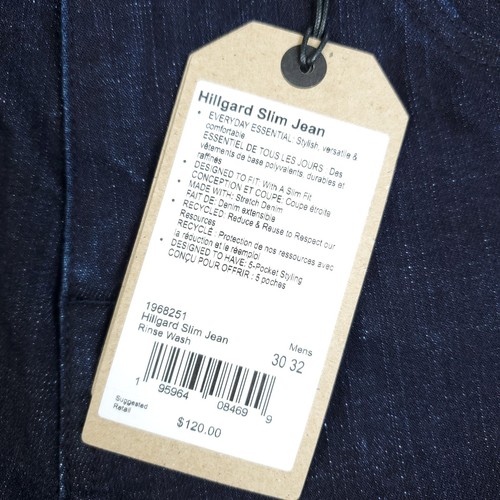 prAna Jeans Mens 30x32 Blue Dark Rinse Wash Hillgard Straight Leg Standard Fit - Foto 5 di 12