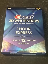 CREST 3D WHITESTRIPS DENTAL KIT 1 HOUR EXPRESS 12 LEVELS WHITER 10 DAYS 20 STRIP