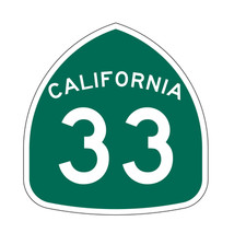 Letrero de carretera R1137 calcomanía calcomanía calcomanía Ruta Estatal de California 33