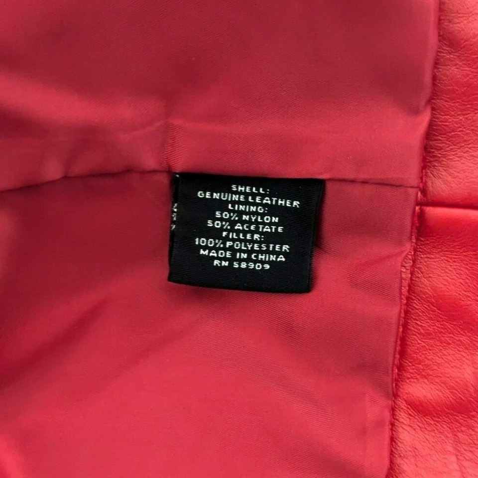 Womens Red Leather Moto Jacket Racing Cropped Size Medium Biker Rock eBay