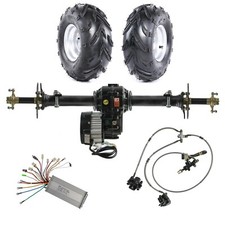 34" Go kart Rear Axle Kit 48V1000W Differential Motor 7" Wheels Drift Cart Ebike
