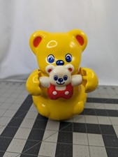 Tomy Yellow Roly Poly Bear Chimes Baby Toy 1991 Vintage