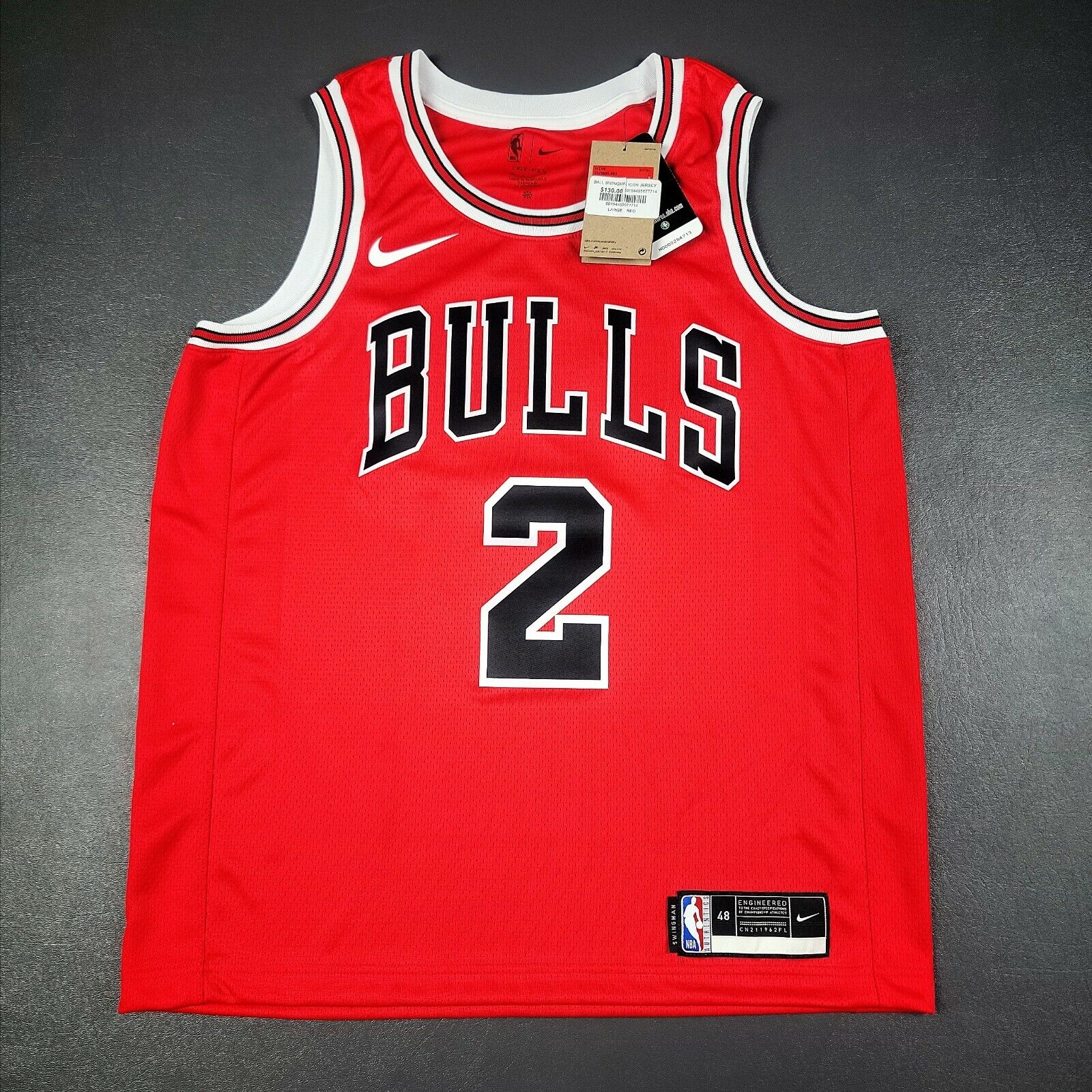 100% Authentic Lonzo Ball Nike Bulls Icon Swingman Jersey Size 48 L  Motorola