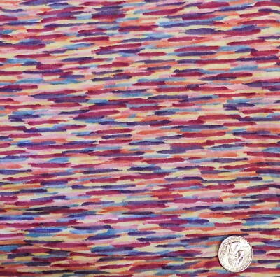 M694 Fabric On The Edge Hoffman Abstract Lines Multicolor Cotton 1 yard