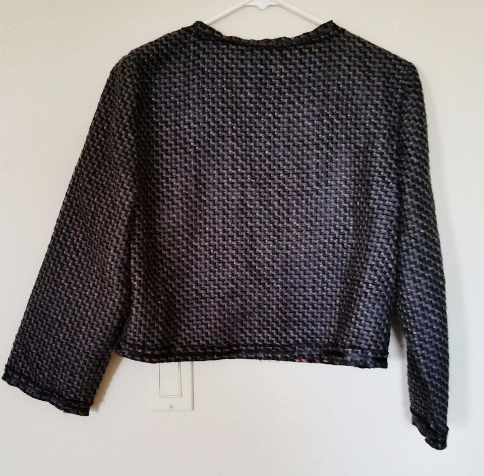 Olsenboye Womens Jacket Blazer Size L Black & Gray Interwave Fabric Fully Lined - Image 4 of 4