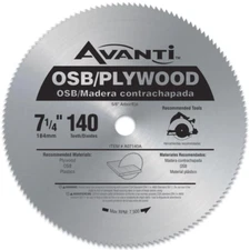 7-1/4 In. X 140-Tooth Osb/Plywood Circular Saw Blade