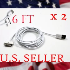 2 USB SYNC CHARGER CABLE CONNECTOR IPHONE 4 3GS 3G IPAD