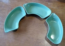 Three  Green Vintage Santa Anita Ware Lazy Susan Dish Ware. 