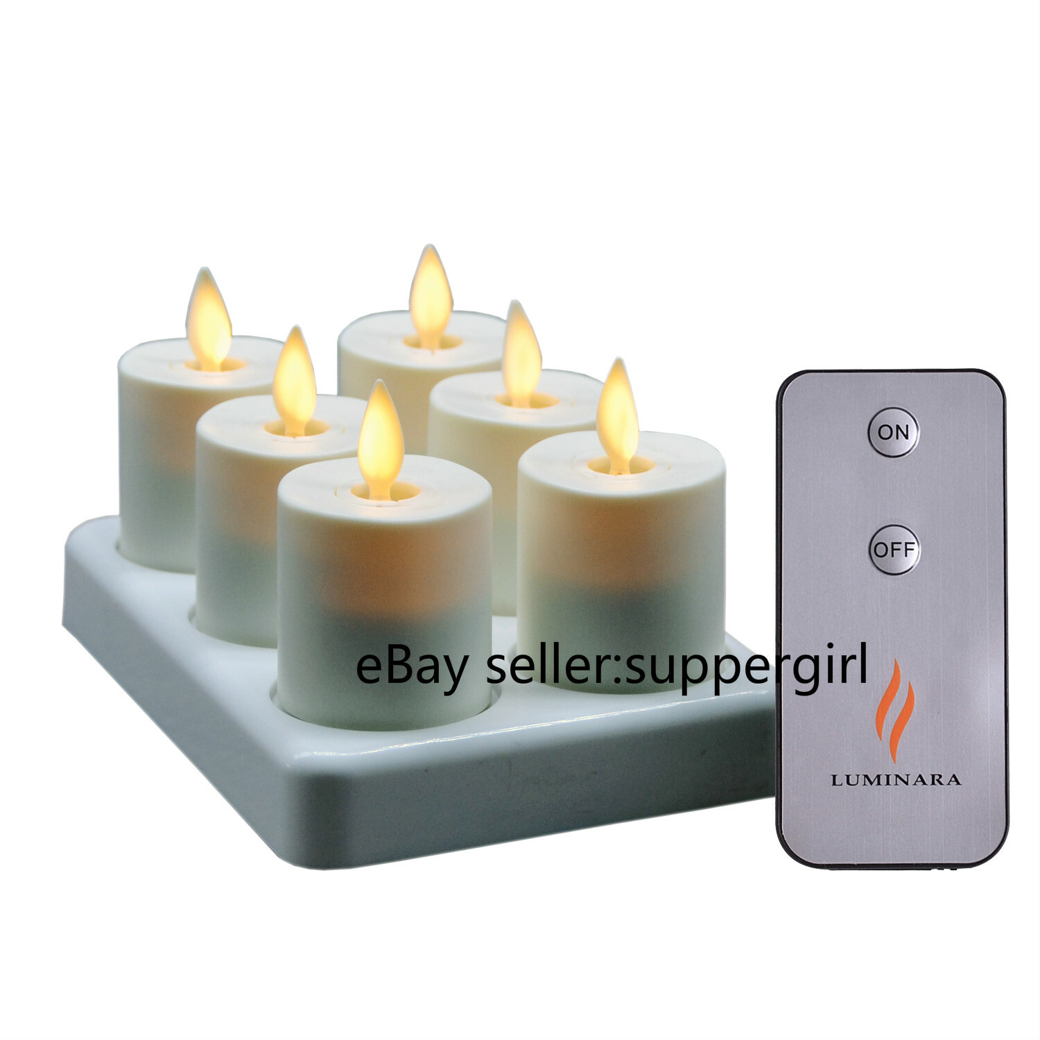 Luminara Rechargeable Tea Light, Flicker Flameless Led Candles with