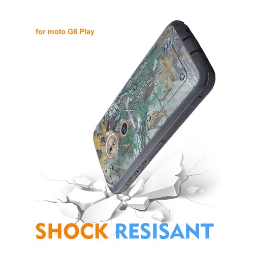 For Motorola Moto G6 Play Holster Shock Proof Belt Clip Kickstand Combo Case - Picture 7 of 24