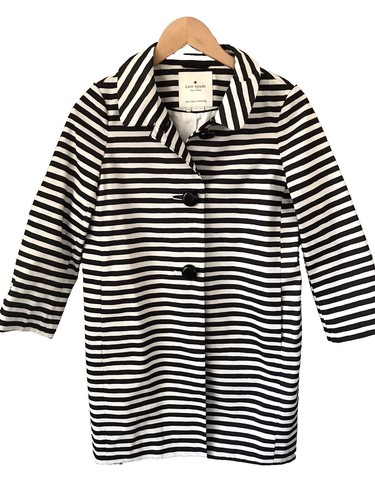Kate spade New York coat Navy blue Linig Dots XS size Ribbon From