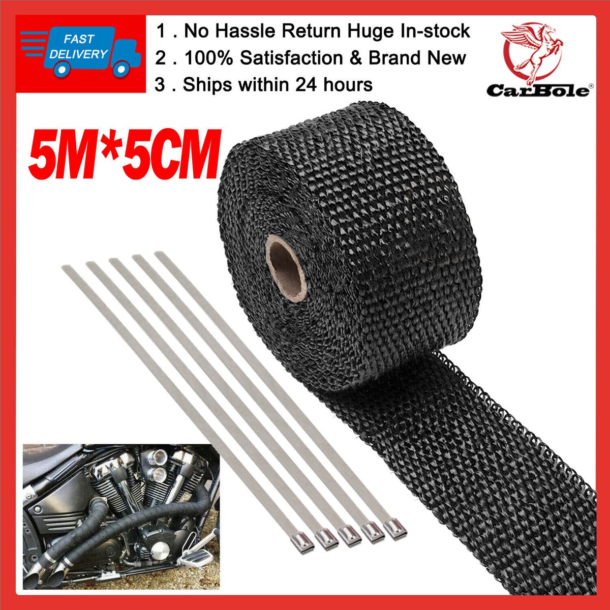 Auspuff Band Silber Auspuff Heat Wrap Krümmer Fallrohr Hochtemperatur Bandage Kamin Dichtband Selbstklebend