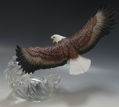 LENOX EAGLE'S DOMINION FIGURINE CRYSTAL-PORCELAIN SCULPTURE MIB VERY RARE MIB - Picture 5 of 10