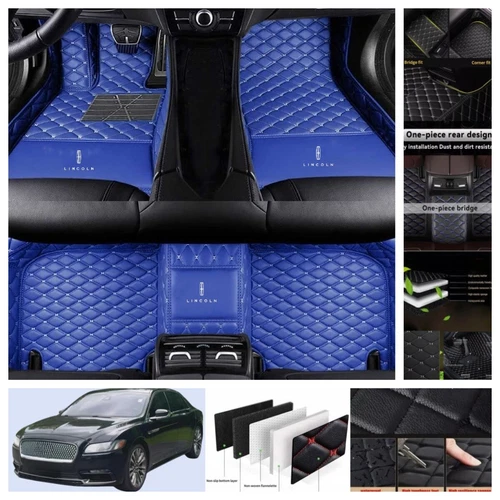 For Lincoln Continental 2017-2020 Car Floor Mats Leather Luxury Custom Carpets - Imagen 14 de 44
