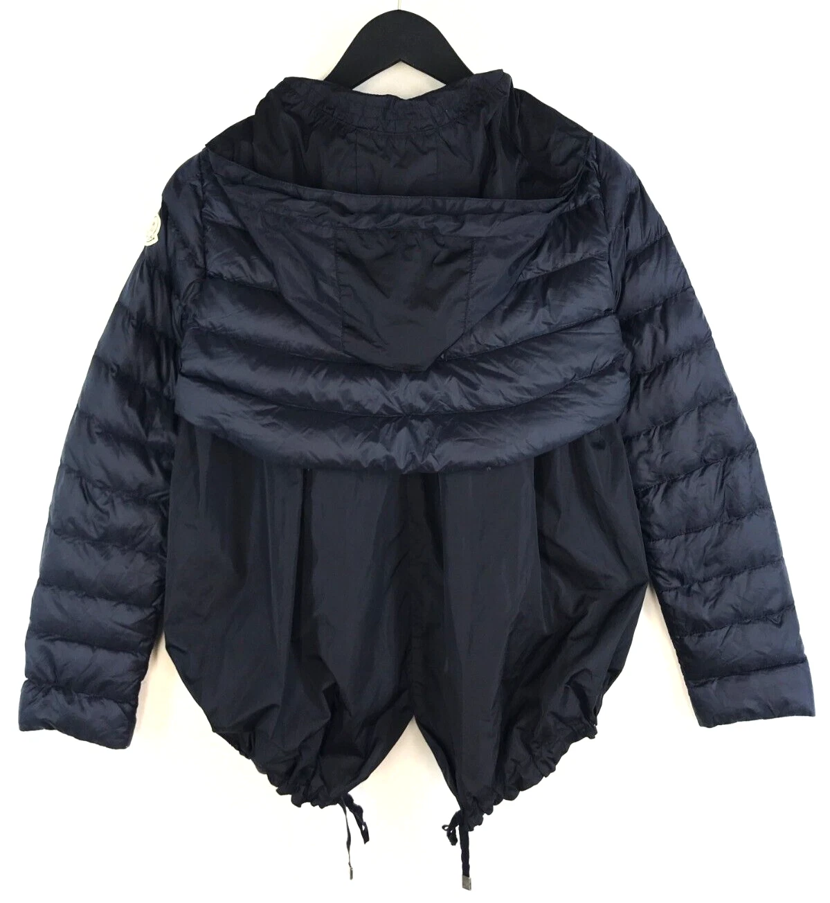 Giubbotto donna Moncler piumino Dorothee blu navy con cappuccio trapuntato taglia 0 XS