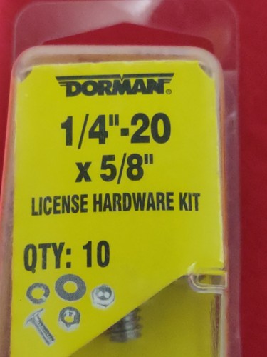 GENUINE DORMAN 785-108 LICENSE HARDWARE KIT 1/4"-20x 5/8" 10PC NIB 019495047933 - Picture 3 of 12
