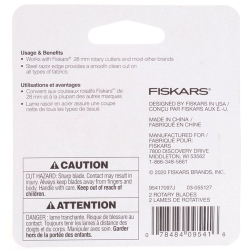 Fiskars 28mm Rotary Blade 6 Pack #95417097J - Picture 3 of 3