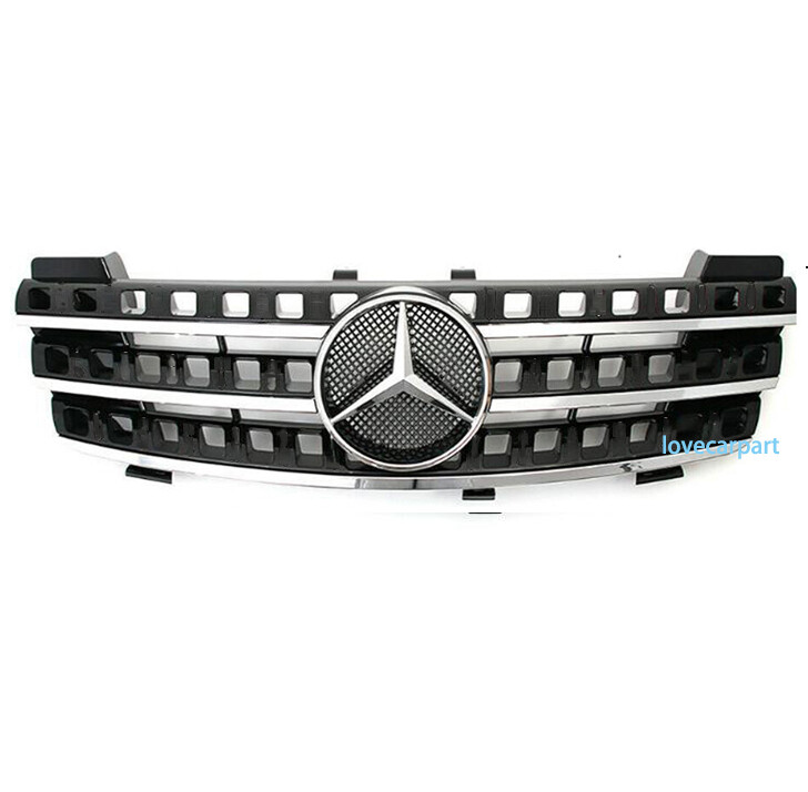 Rejilla Del Radiador Delantera Para Mercedes Clase M W164 (2005-2008) – Estilo GT, Color Negro Brillante