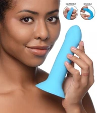 Squeeze-It Vibrating Squeezable Rechargeable Silicone dildo-dong Suction Base