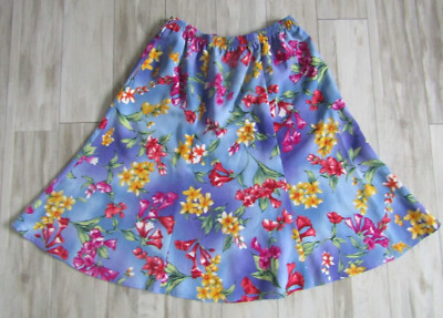 Graver Studio Women's Purple Floral Elastic Waist Circle Skirt Size M