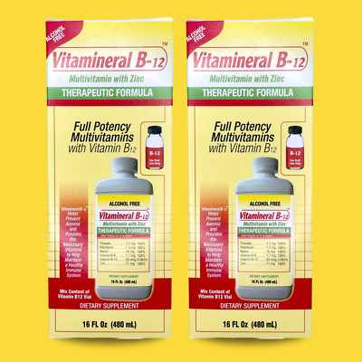 Menper Vitamineral B-12 Multivitamin with Zinc   Alcohol-Free 16 fl oz (2-Pack)