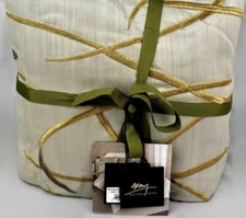 MICHAEL ARAM IRIS ART NOUVEAU FLOWER QUEEN DUVET COVER GOLD EMBROIDERY BEIGE NEW