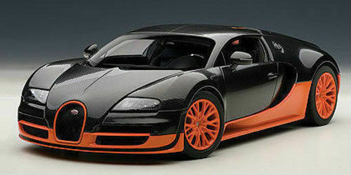 AUTOart 1:18 Bugatti Veyron Super Sport Model Car - Black/Orange