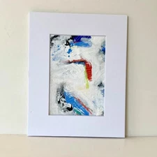 Original Abstract acrylic Painting 8 x 10 Contemporary wall Art  matted OOAK