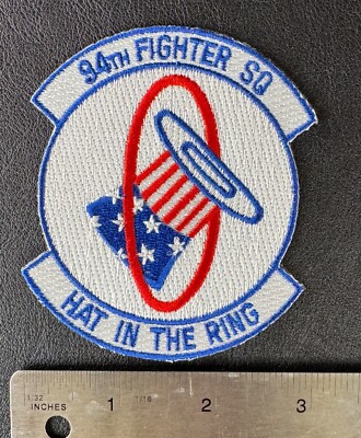 USAF 94th Fighter Squadron Spads Hat In The Ring Pilot Patch F-22 Raptor