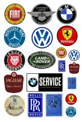 1:87 HO scale model imported car automobile sales service signs