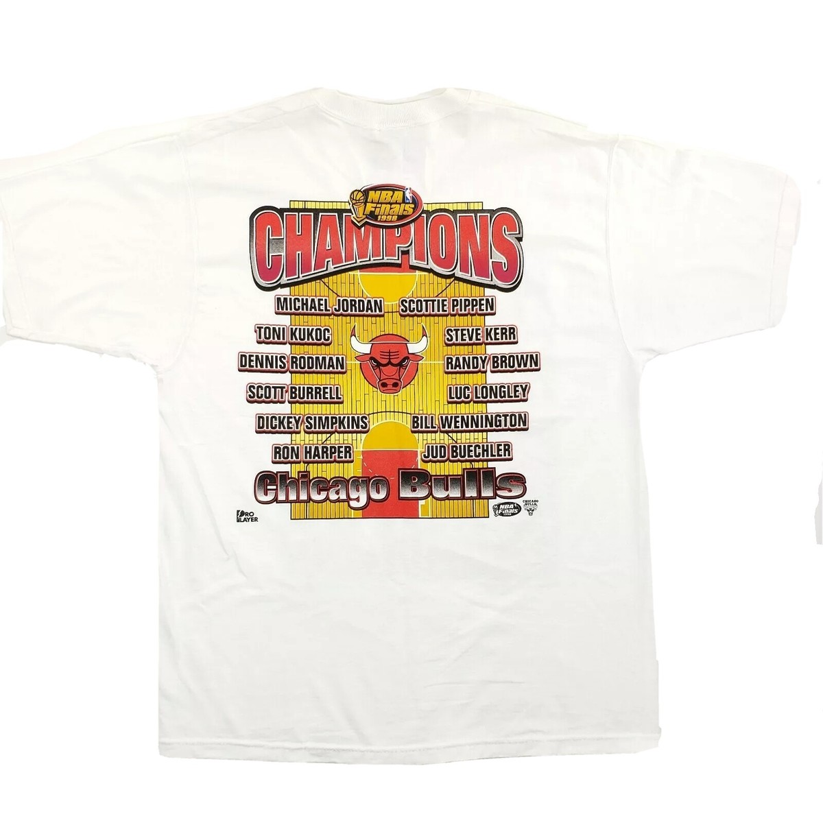 1998 NBA チャンピオン記念 シカゴ・ブルズ カリカチュアTシャツ VTG 1998 Chicago Bulls Caricature Championship Shirt