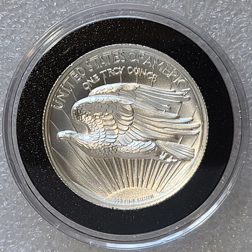 1907 High Relief Saint-Gaudens Tribute 1 oz .999 Silver Prooflike Round Intaglio