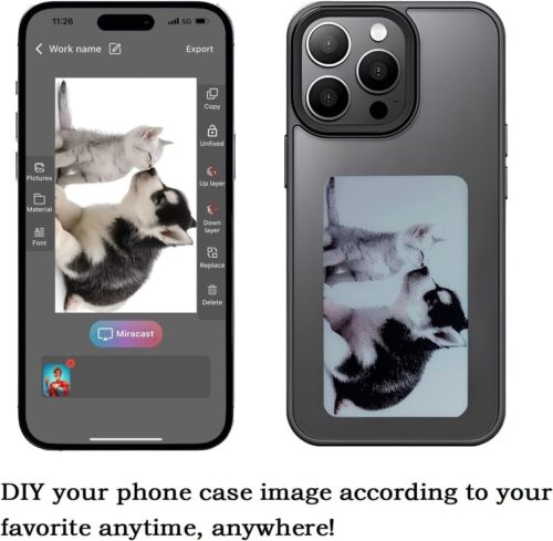Ink Screen Smart Phone Case for iPhone 15 Pro Max DIY Images NFC Transmission - Afbeelding 1 van 9