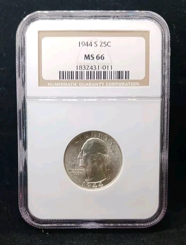1944 S NGC MS66 Washington Quarter Coin