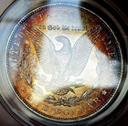 MORGAN SILVER DOLLAR 1886 ANACS MS63 BLAZING MONSTER RAINBOW REVERSE PQ COLORS