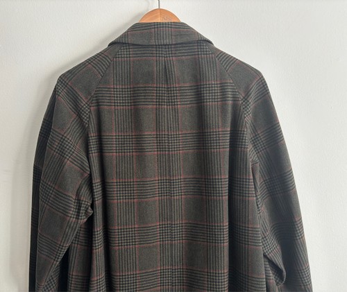 Vintage Aquascutum Plaid Check Showerproof Wool Balmacaan Overcoat/ Top Coat -38 - Picture 8 of 15