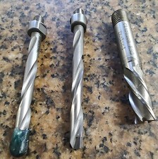 .248. DIA SCREW MACHINE DRILLS 2PCS / 3/8" DIA REVERSE FLUTE END MILL 1PC