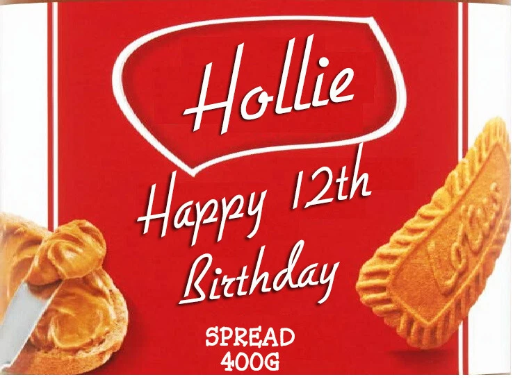 Personalised Lotus Biscoff Spread Jar Label - Birthday / Xmas