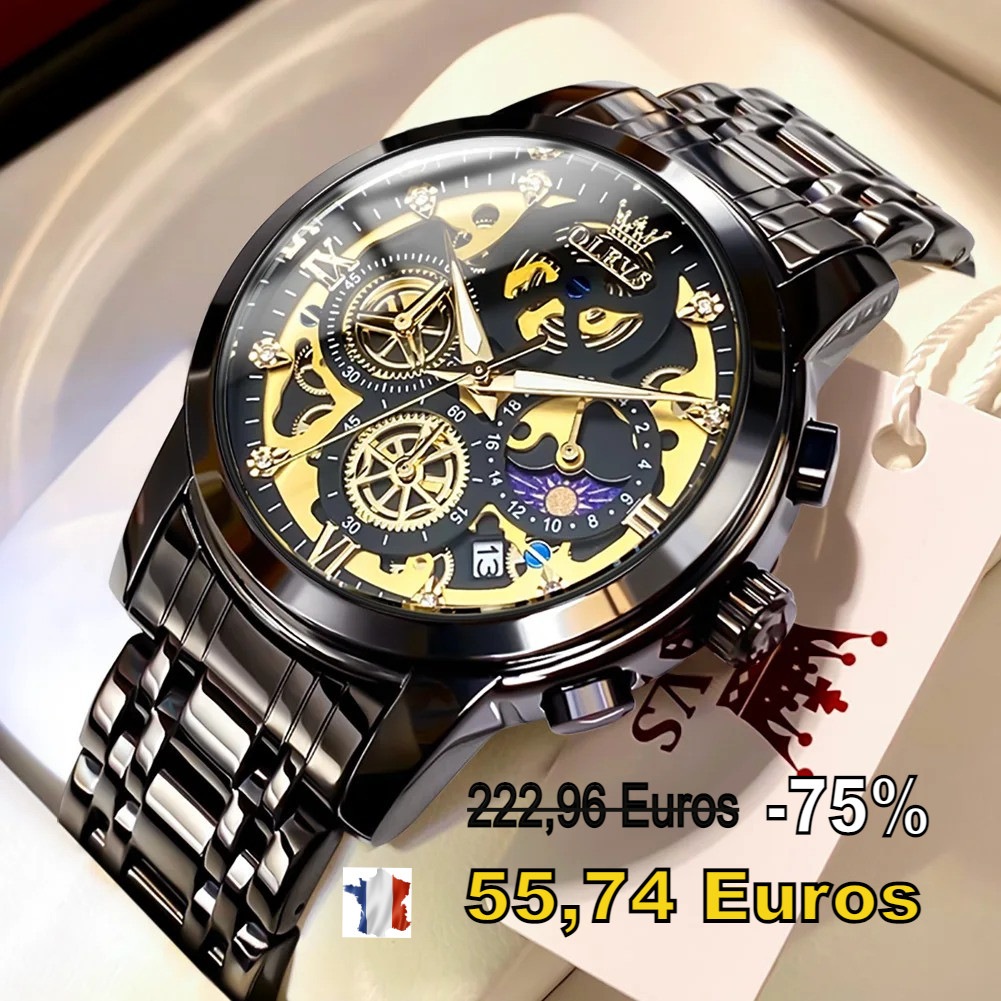 Montre Homme Waterproof Bracelet Acier Inoxydable Argenté - Bijou Étanche
