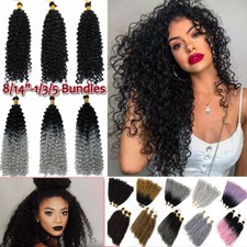 Water Wave Crochet Braids Deep Curly Human Hair Extension Brown Natural As Human