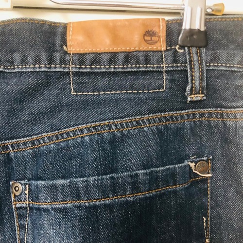 Timberland Denim Jeans Mens 34x22 Actual 33 x 31 Work Chores Med Wash Whiskers - Picture 5 of 8