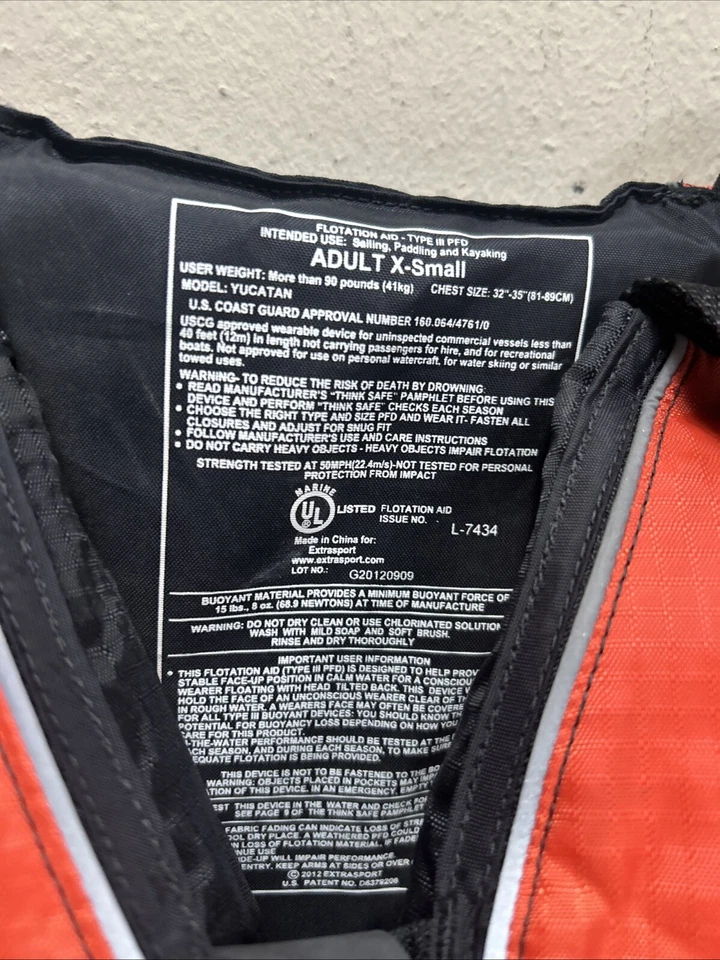 Extrasport Adult  Life Vest Xsmall - Image 2 of 4